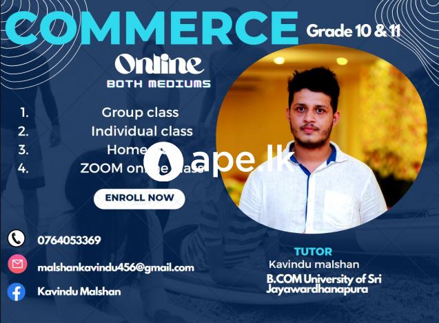 Commerce class for grade 10 /11 ( English medium &